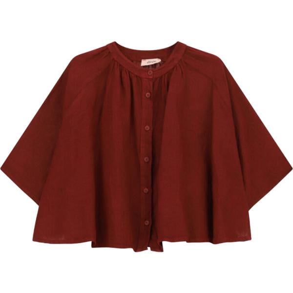 Camicia a maniche corte da donna in rosso classico corto a maniche corte con bottoni Dixie