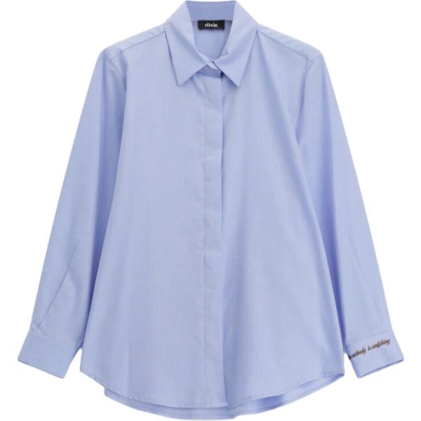 Camicia da donna in viola chiaro con stampe collo classico con bottoni Dixie