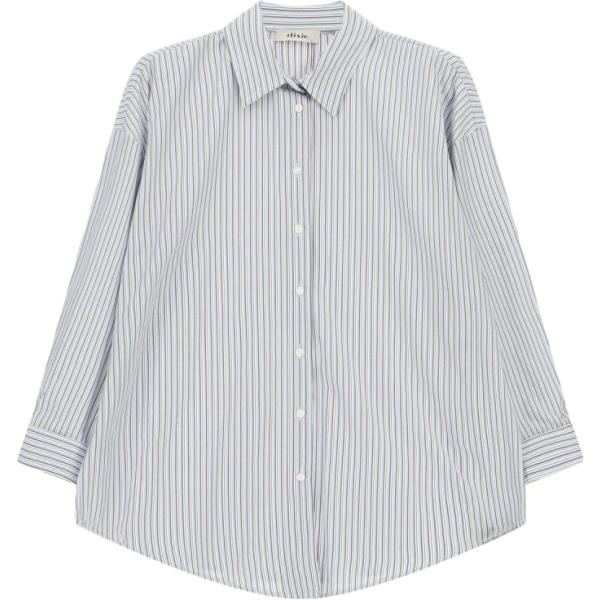 Camicia da donna in grigio chiaro a righe collo classico Dixie