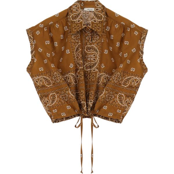 camicie a manica corta Dixie marrone paisley