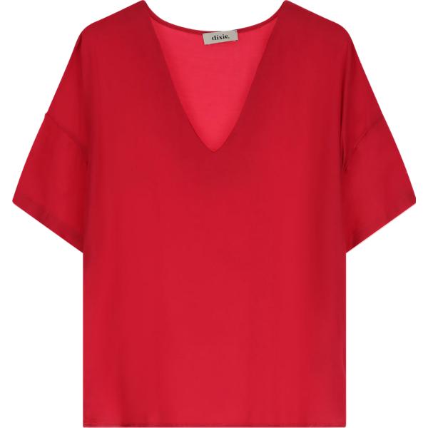 t-shirt Dixie rosso tinta unita