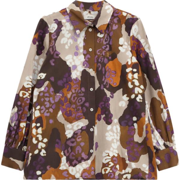 camicie Dixie marrone con stampe