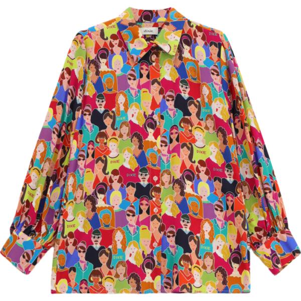 camicie Dixie marrone con stampe