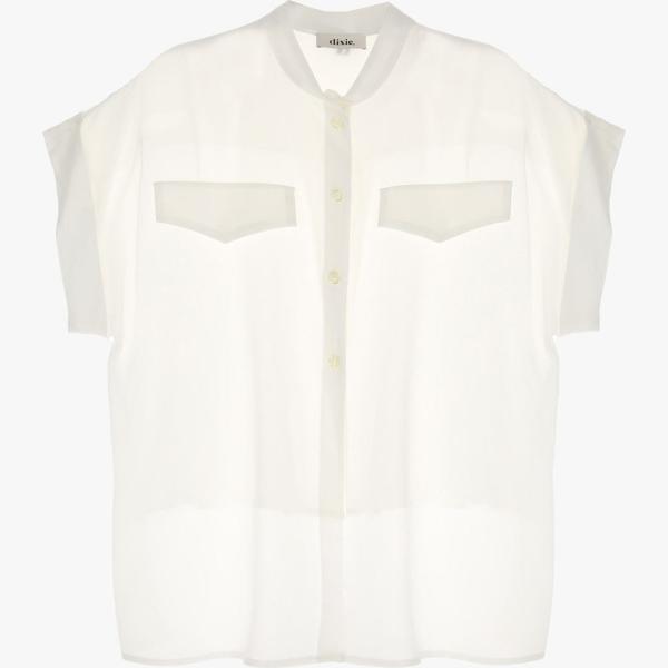 camicie a manica corta Dixie bianco tinta unita