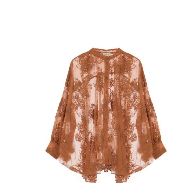 camicie Dixie marrone tinta unita