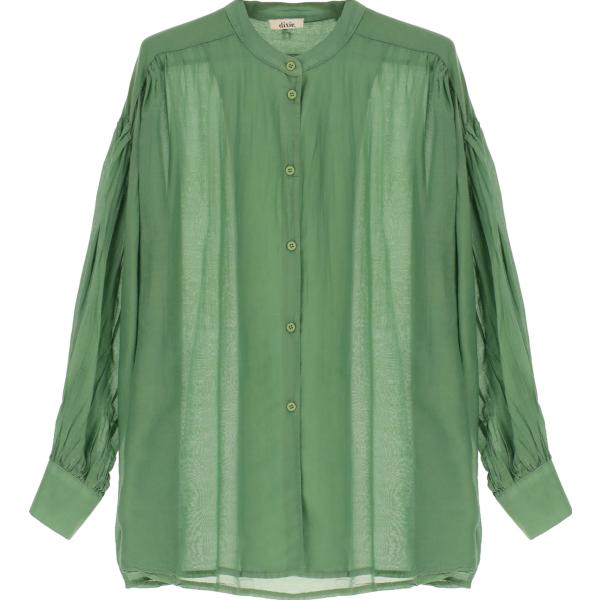 camicie Dixie verde tinta unita