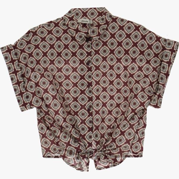 camicie a manica corta Dixie marrone geometrica