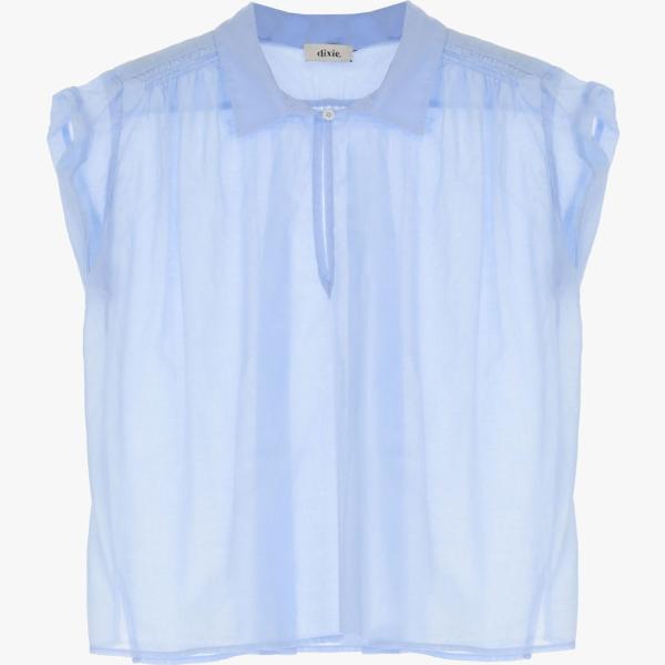 camicie a manica corta Dixie blu tinta unita