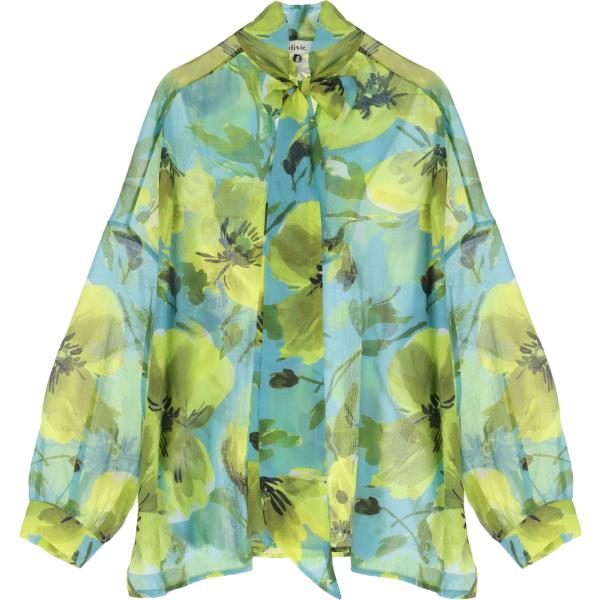 bluse Dixie blu con stampe