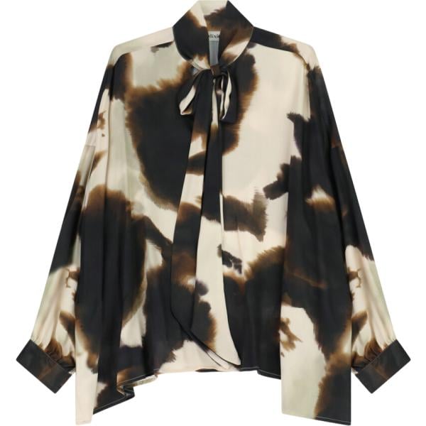 bluse Dixie marrone con stampe