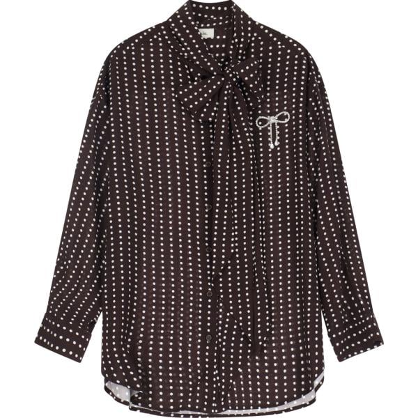 camicie Dixie marrone a pois