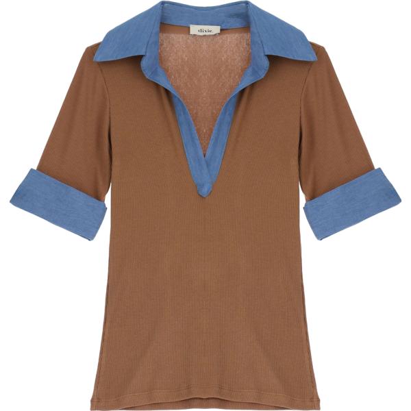 camicie a manica corta Dixie marrone
