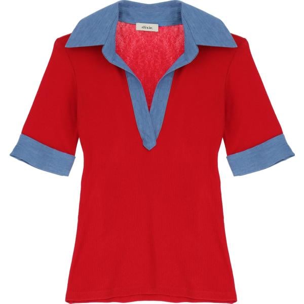 camicie a manica corta Dixie rosso