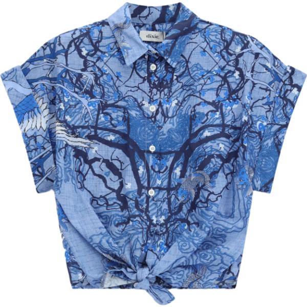 camicie a manica corta Dixie blu con stampe