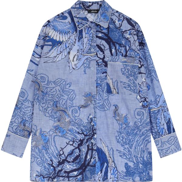camicie Dixie blu con stampe
