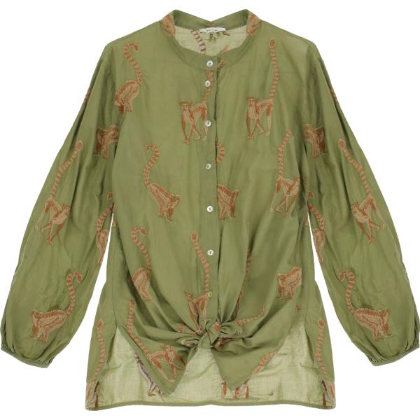 camicie Dixie verde con stampe
