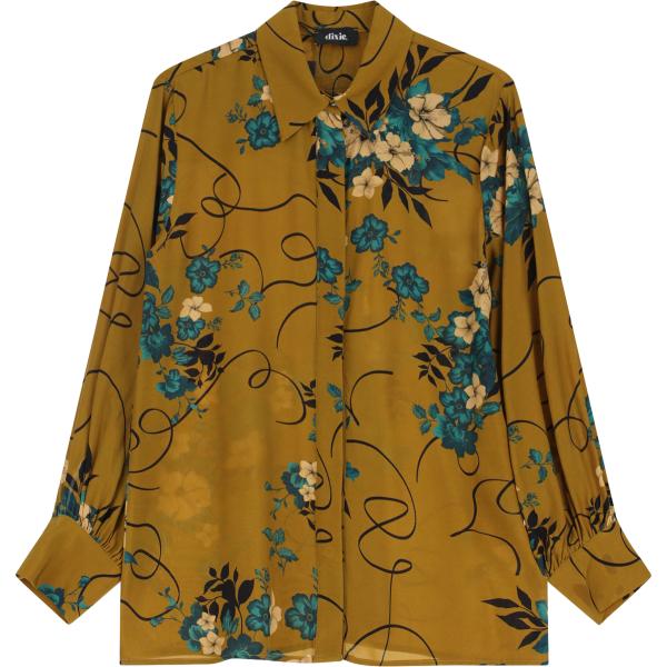 camicie Dixie marrone con stampe