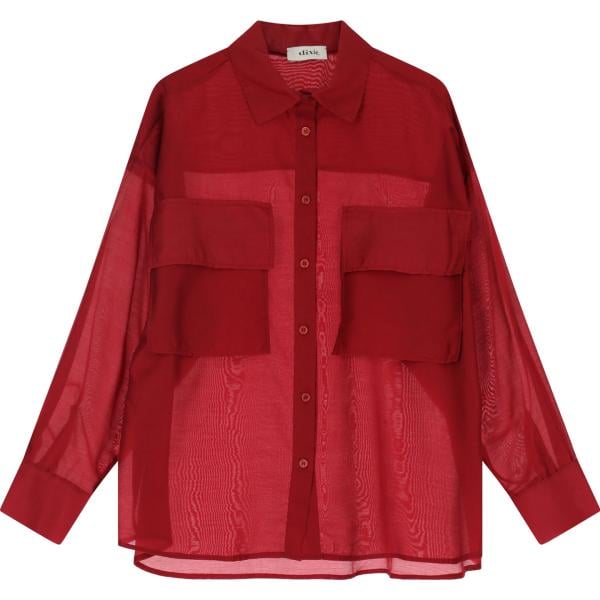 camicie Dixie rosso tinta unita