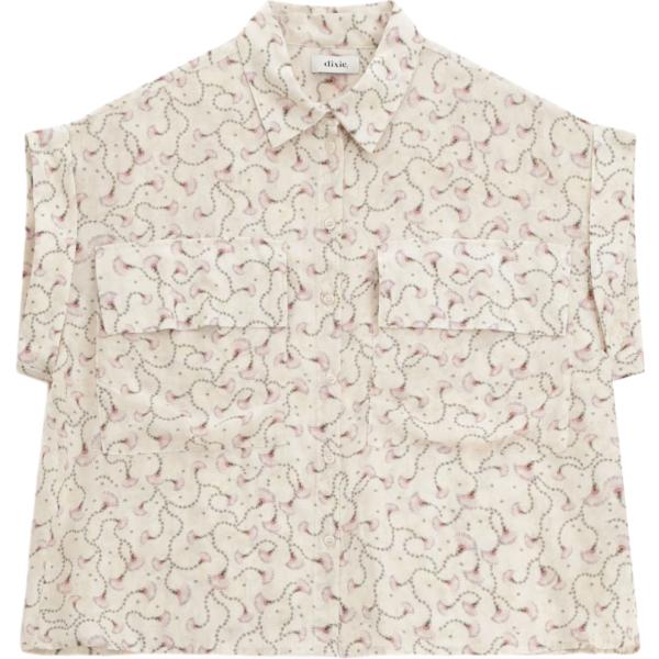 camicie a manica corta Dixie bianco con stampe