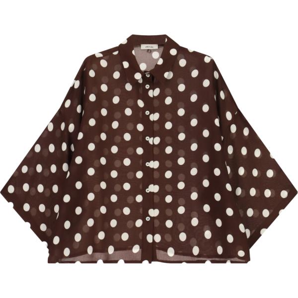camicie Dixie marrone a pois