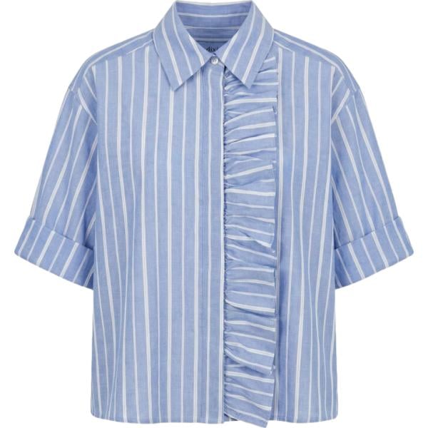 camicie a manica corta Dixie blu a righe