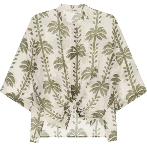 Camicia a maniche corte da donna in verde chiaro con stampe a maniche corte Dixie Dixie