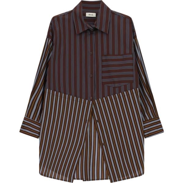 camicie Dixie marrone a righe