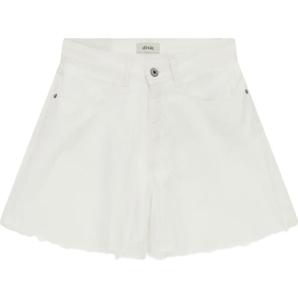 Shorts da donna in bianco avorio con frange cinque tasche Dixie