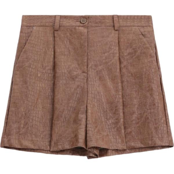 Shorts da donna in marrone scuro serpente Dixie