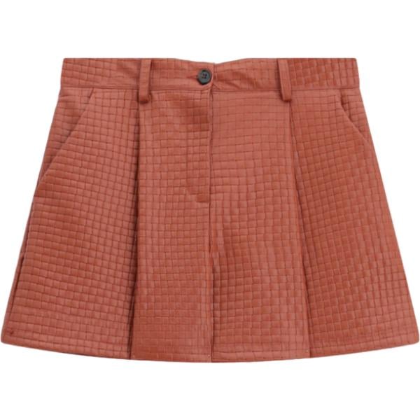Shorts da donna in marrone chiaro a quadri Dixie