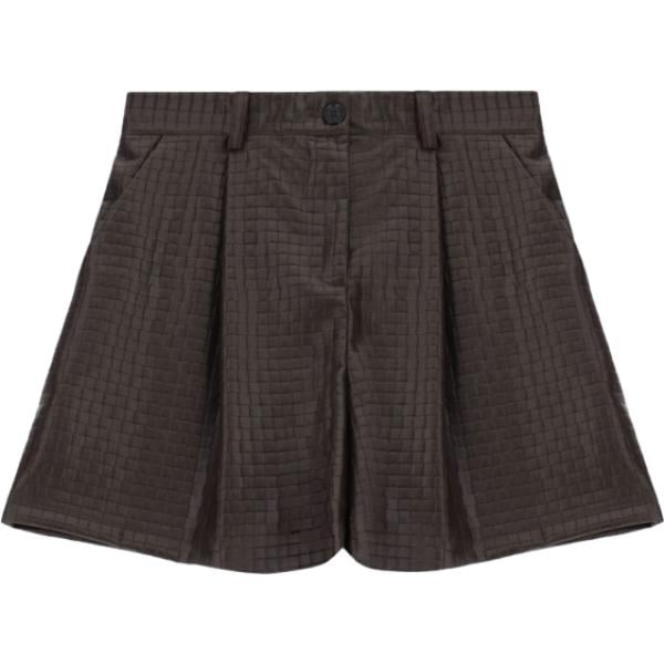 Shorts da donna in grigio scuro a quadri Dixie