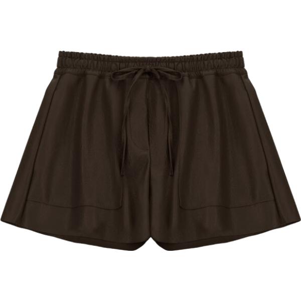 Shorts da donna in marrone scuro con coulisse Dixie