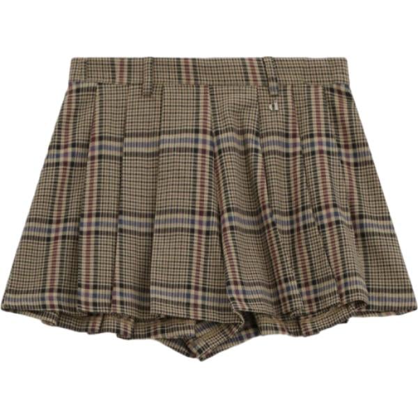 Pantaloni corti da donna in marrone chiaro con stampe plissè Dixie