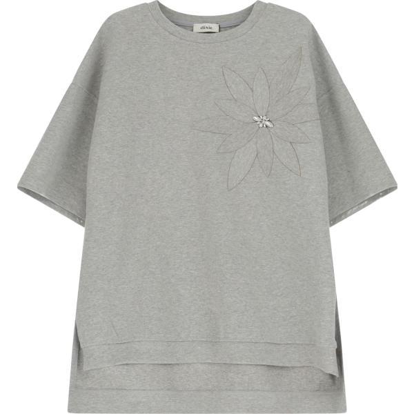 t-shirt Dixie grigio a fiori