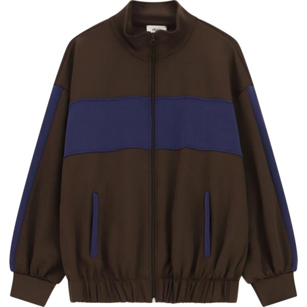 Felpa da donna in marrone scuro collo senza cappuccio con zip Dixie