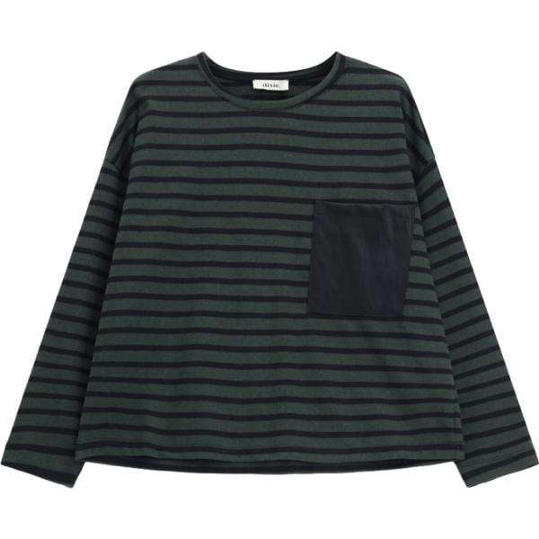 Felpa da donna in nero pece a righe collo senza cappuccio a maniche lunghe Dixie
