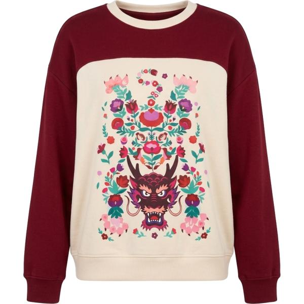 Felpa da donna con stampe girocollo a maniche lunghe Dixie