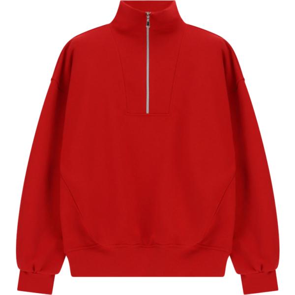 Felpa da donna in rosso classico collo senza cappuccio con zip Dixie