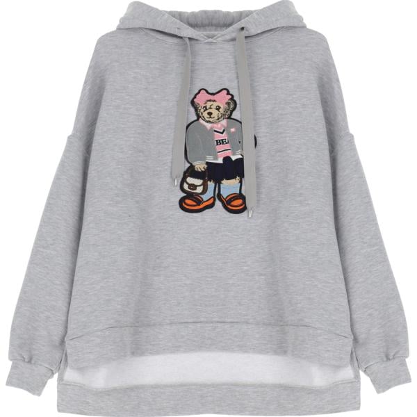 felpe con cappuccio Dixie grigio con stampe