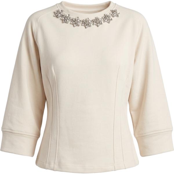 Felpa da donna in rosa chiaro con strass con scollo corto Dixie Dixie