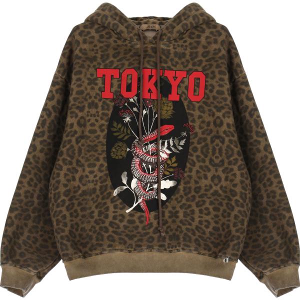 felpe con cappuccio Dixie marrone animalier