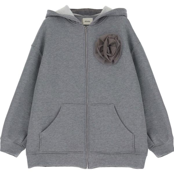 felpe con cappuccio Dixie grigio tinta unita