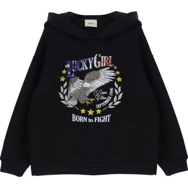 felpe con cappuccio Dixie nero con stampe