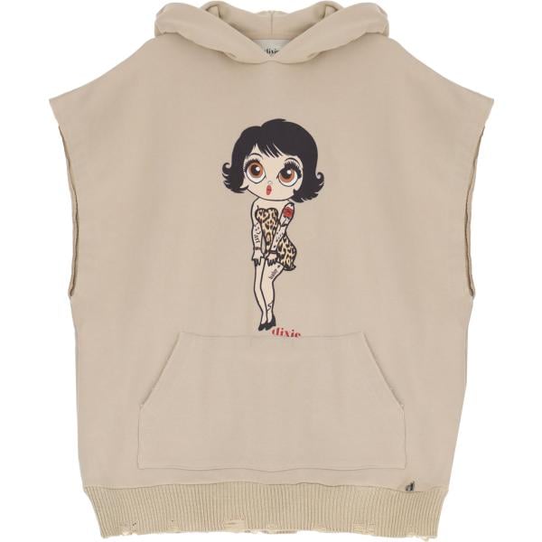 felpe con cappuccio Dixie bianco con stampe