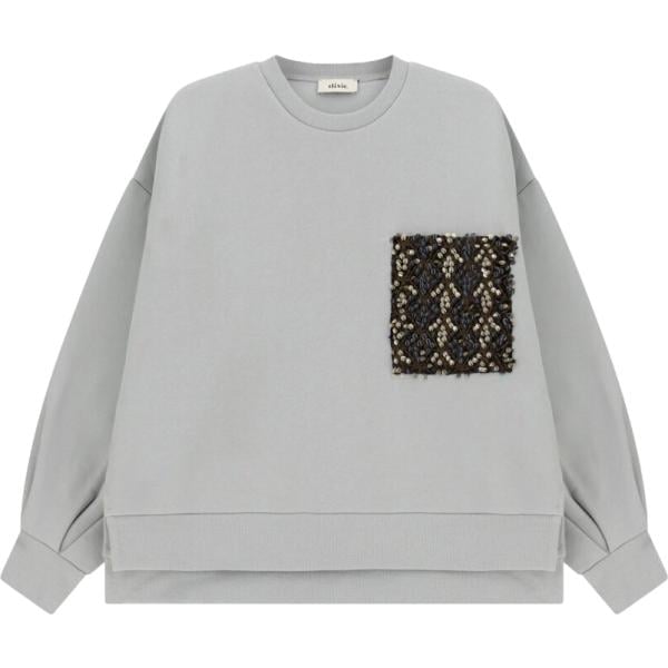 Felpa da donna in grigio chiaro collo senza cappuccio Dixie