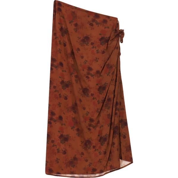 Gonna lunga da donna in bordeaux con stampe lungo a vita alta Dixie Dixie