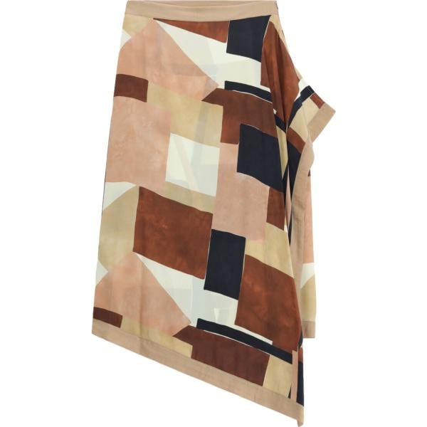 gonne longuette Dixie marrone geometrica