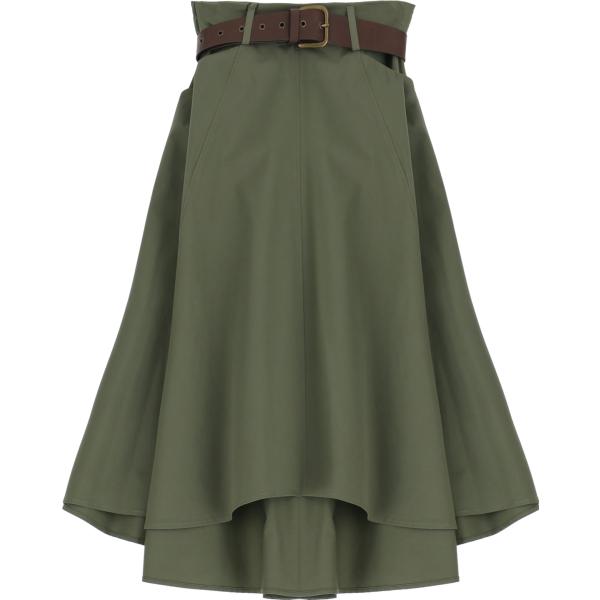 gonne longuette Dixie verde tinta unita