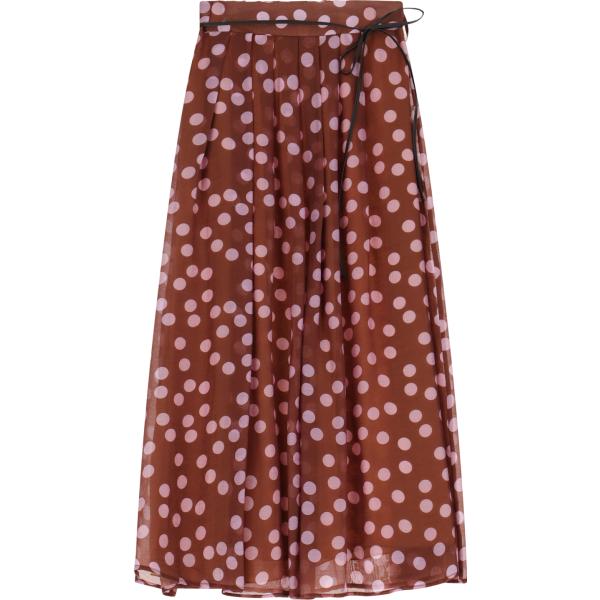 gonne lunghe Dixie marrone a pois