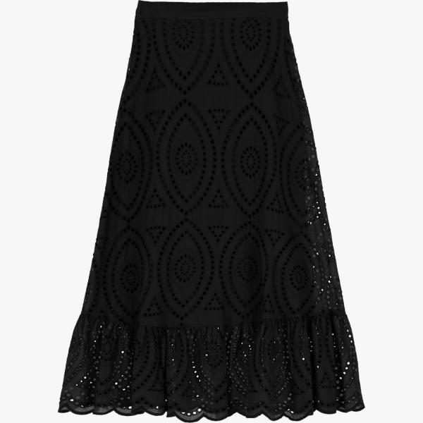 gonne longuette Dixie nero tinta unita